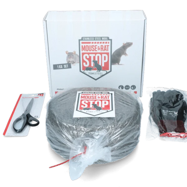 Laine d’acier inoxydable contre les souris et les rats, lot de 1 kg – Mouse & Rat Stop