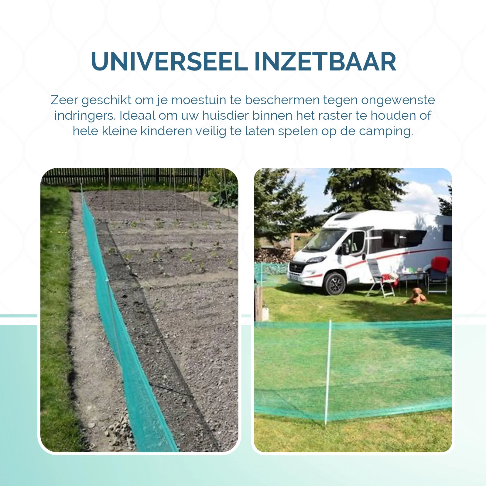 Filet de délimitation pour jardin, mailles de 0,5 cm, hauteur de 80 cm, 20 m – Euro-Netz Universel – Image 4