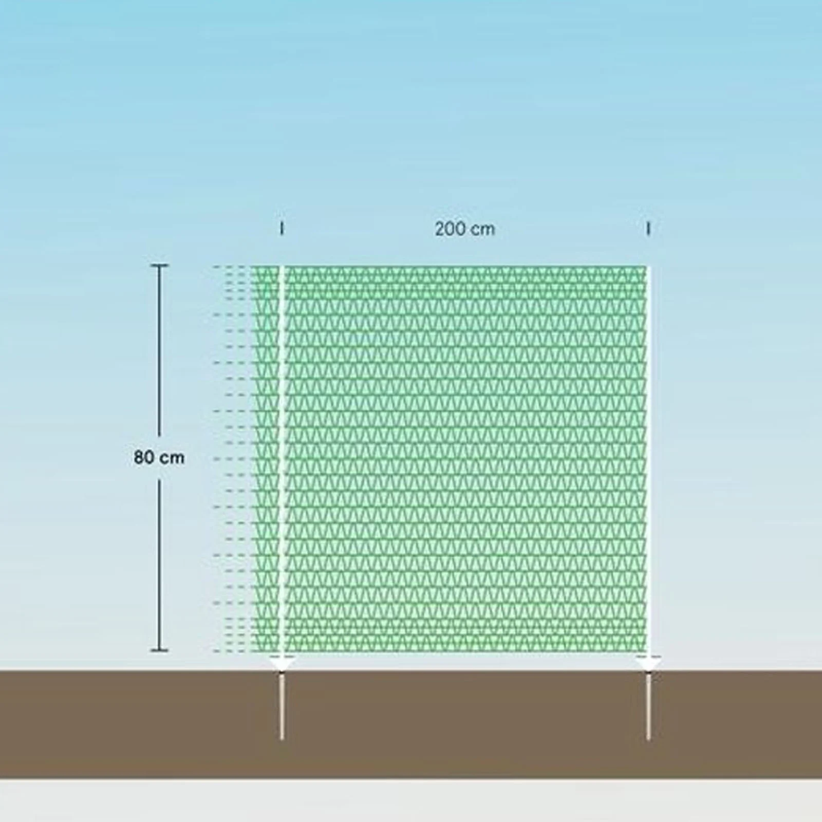 Filet de délimitation pour jardin, mailles de 0,5 cm, hauteur de 80 cm, 20 m – Euro-Netz Universel – Image 6