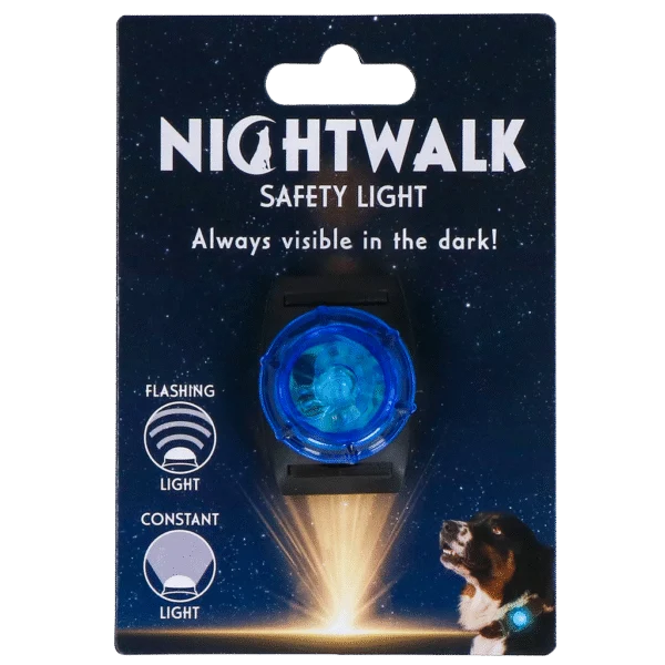 Lampe de sécurité bleue pour collier de chien, 2 modes d’éclairage – Nightwalk Safety Light
