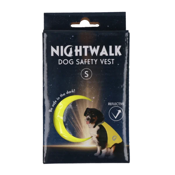 Gilet de sécurité pour chien avec éléments réfléchissants et fermeture autoagrippante jaune S – Nightwalk Safety Vest