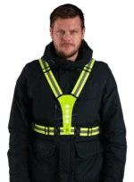 Harnais de sécurité avec éclairage LED, réglable, jaune – Nightwalk Human Safety Harness – Image 3