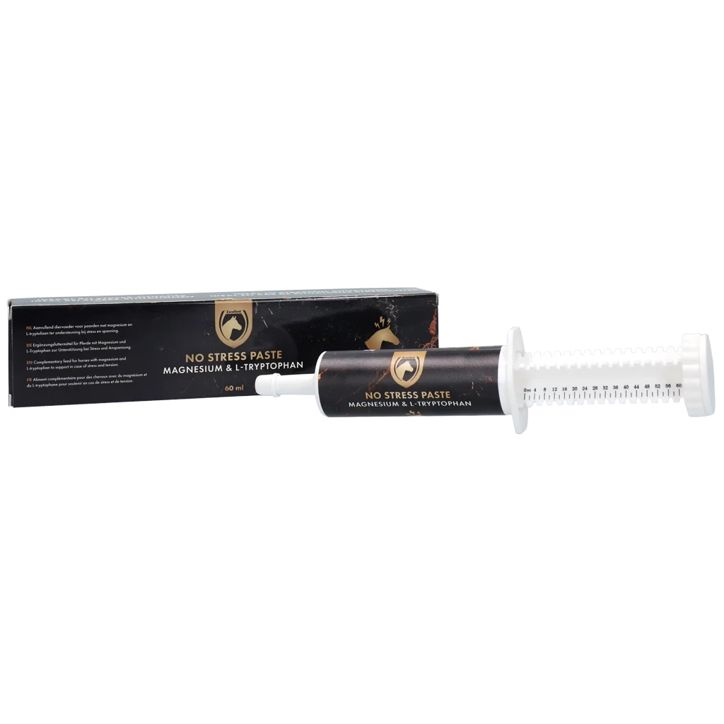 Pâte anti stress pour chevaux avec L tryptophane et magnésium, 60 ml – Excellent Horse No Stress Paste – Image 1