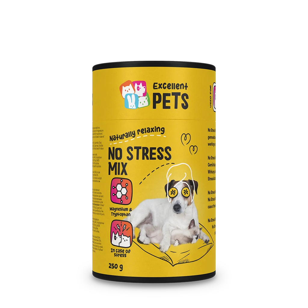 NOST008.png Complément alimentaire en poudre pour chiens et chats en période de stress, 250 g – Excellent Pets No Stress Mix – Image 1