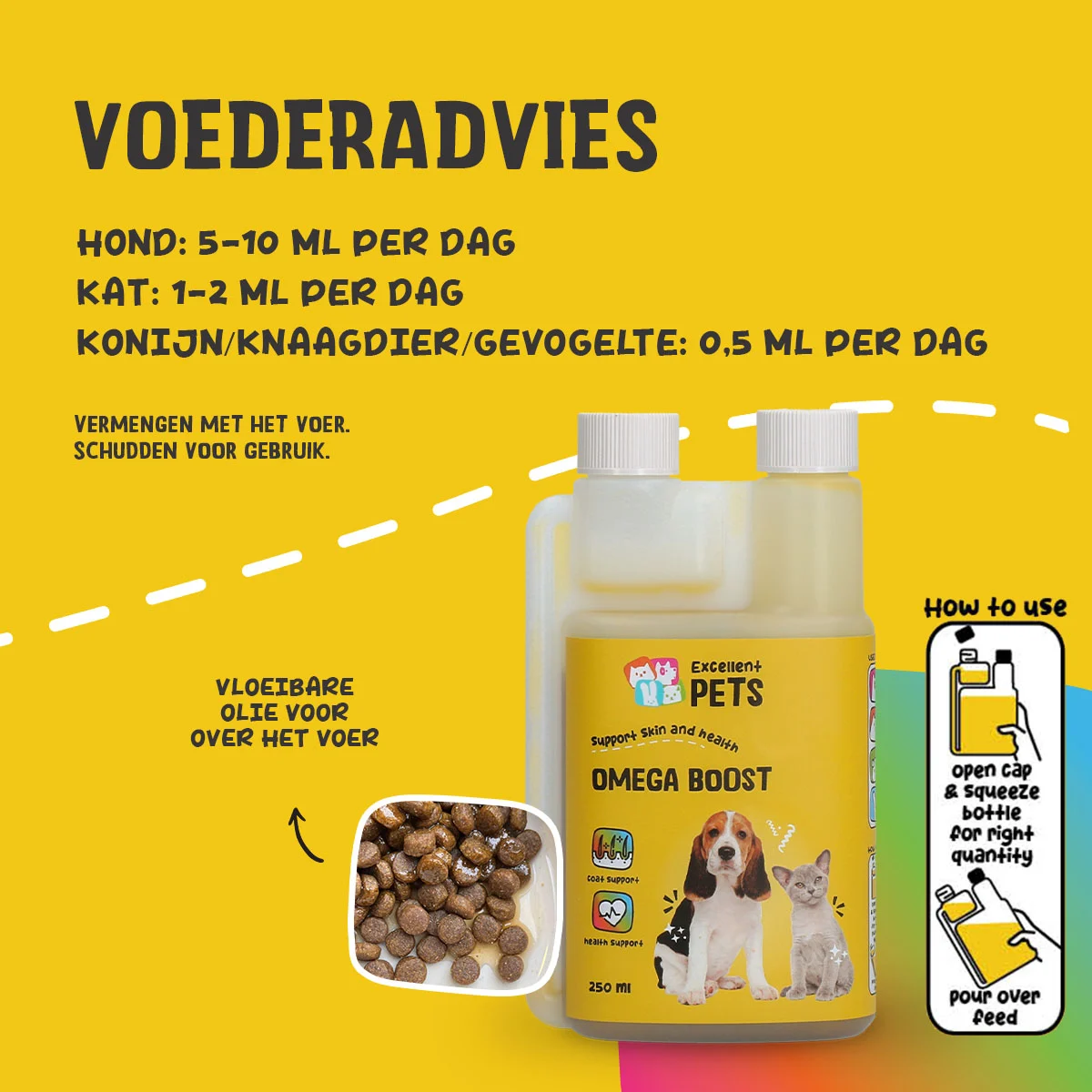 Huile oméga pour chiens aux huiles végétales, 250 ml – Excellent Pets Omega Boost – Image 2