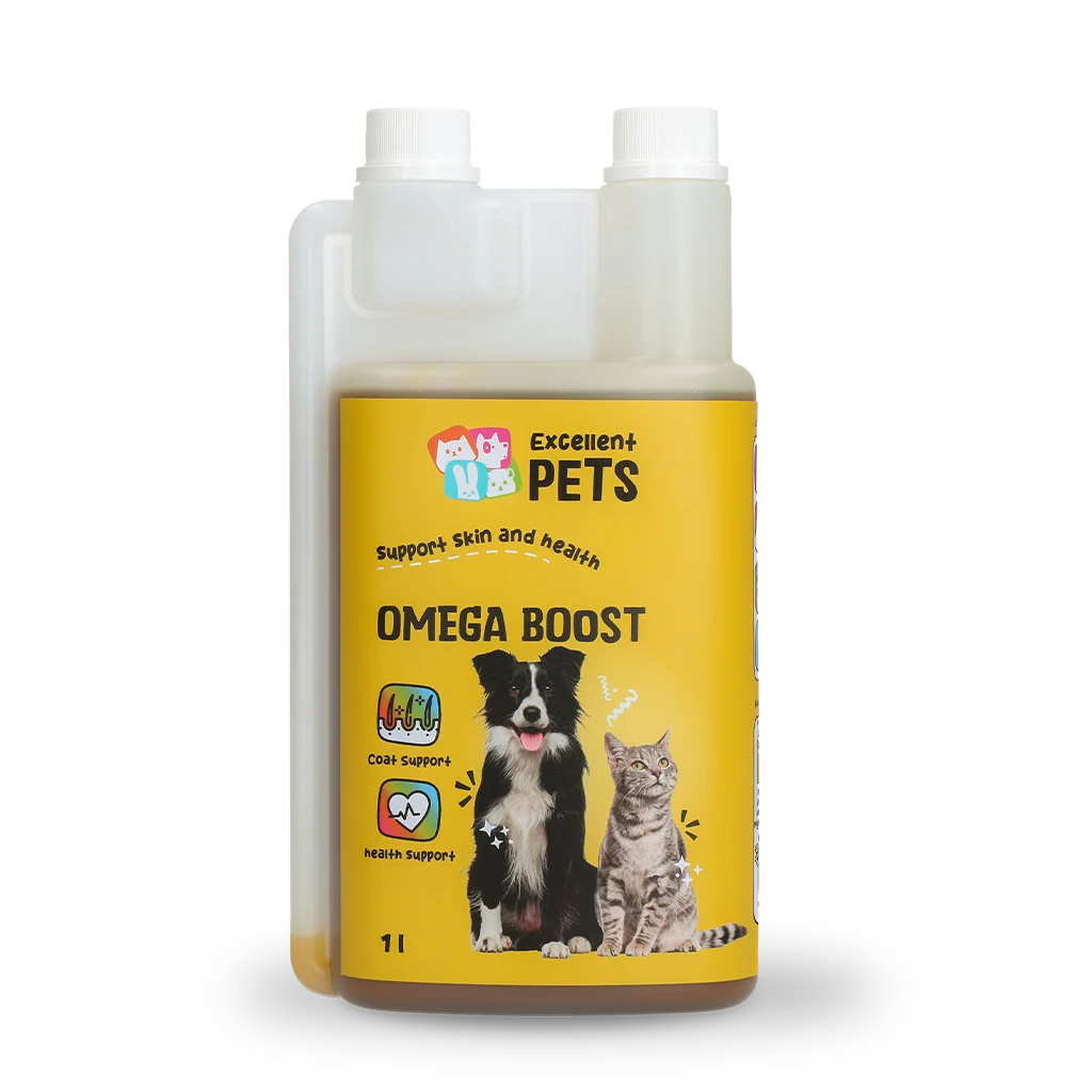 Huile oméga pour chiens à base d’huiles végétales, 1 l – Excellent Pets Omega Boost – Image 1