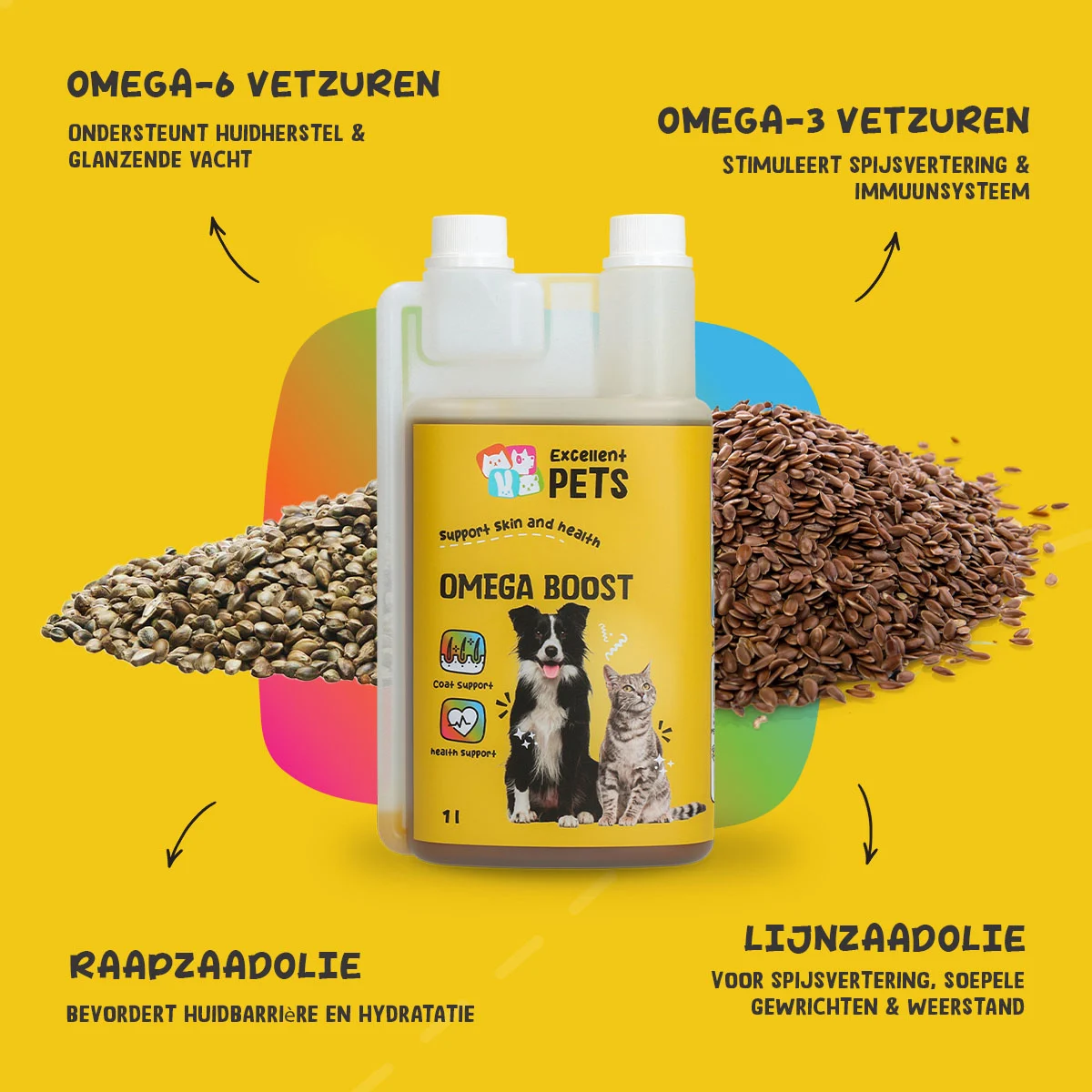 Huile oméga pour chiens à base d’huiles végétales, 1 l – Excellent Pets Omega Boost – Image 5
