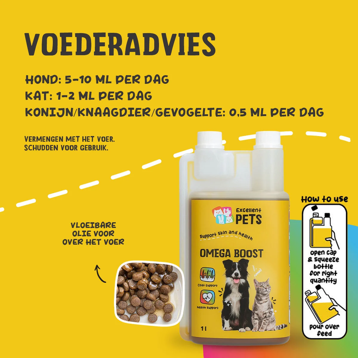 Huile oméga pour chiens à base d’huiles végétales, 1 l – Excellent Pets Omega Boost – Image 2