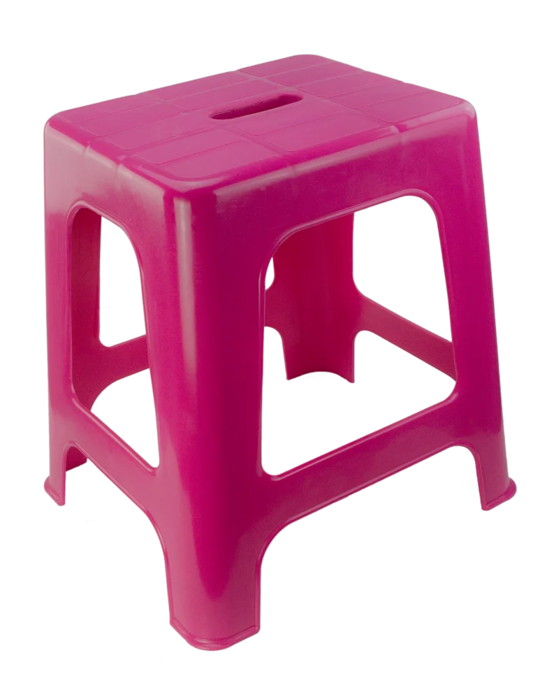 Marchepied et siège à 1 marche, rose, hauteur 41 cm – Vplast – Image 1