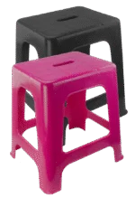 Marchepied avec assise et 1 marche, noir, hauteur de 41 cm – Vplast