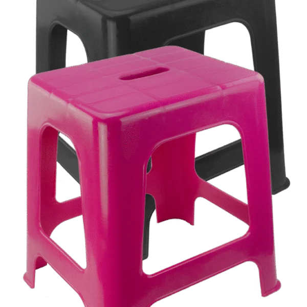 Marchepied avec assise et 1 marche, noir, hauteur de 41 cm – Vplast