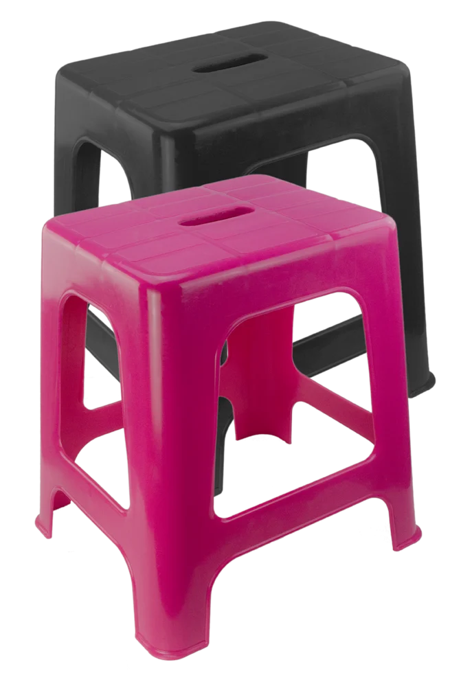 OPST015_OPST017GROEP.png Marchepied avec assise et 1 marche, noir, hauteur de 41 cm – Vplast – Image 1