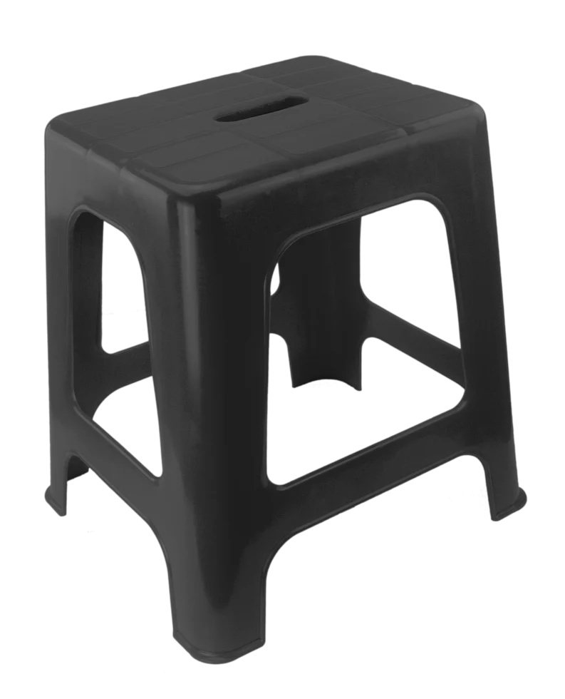 Marchepied avec assise et 1 marche, noir, hauteur de 41 cm – Vplast – Image 2