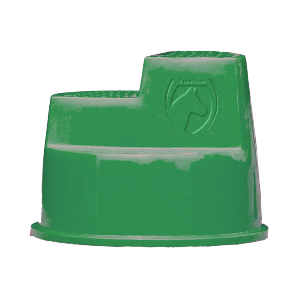 Marchepied avec 3 marches antidérapantes, vert, 53 cm – Excellent Horse – Image 1