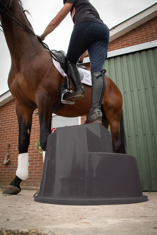 Marchepied à 3 marches antidérapantes, noir, 53 cm – Excellent Horse – Image 3