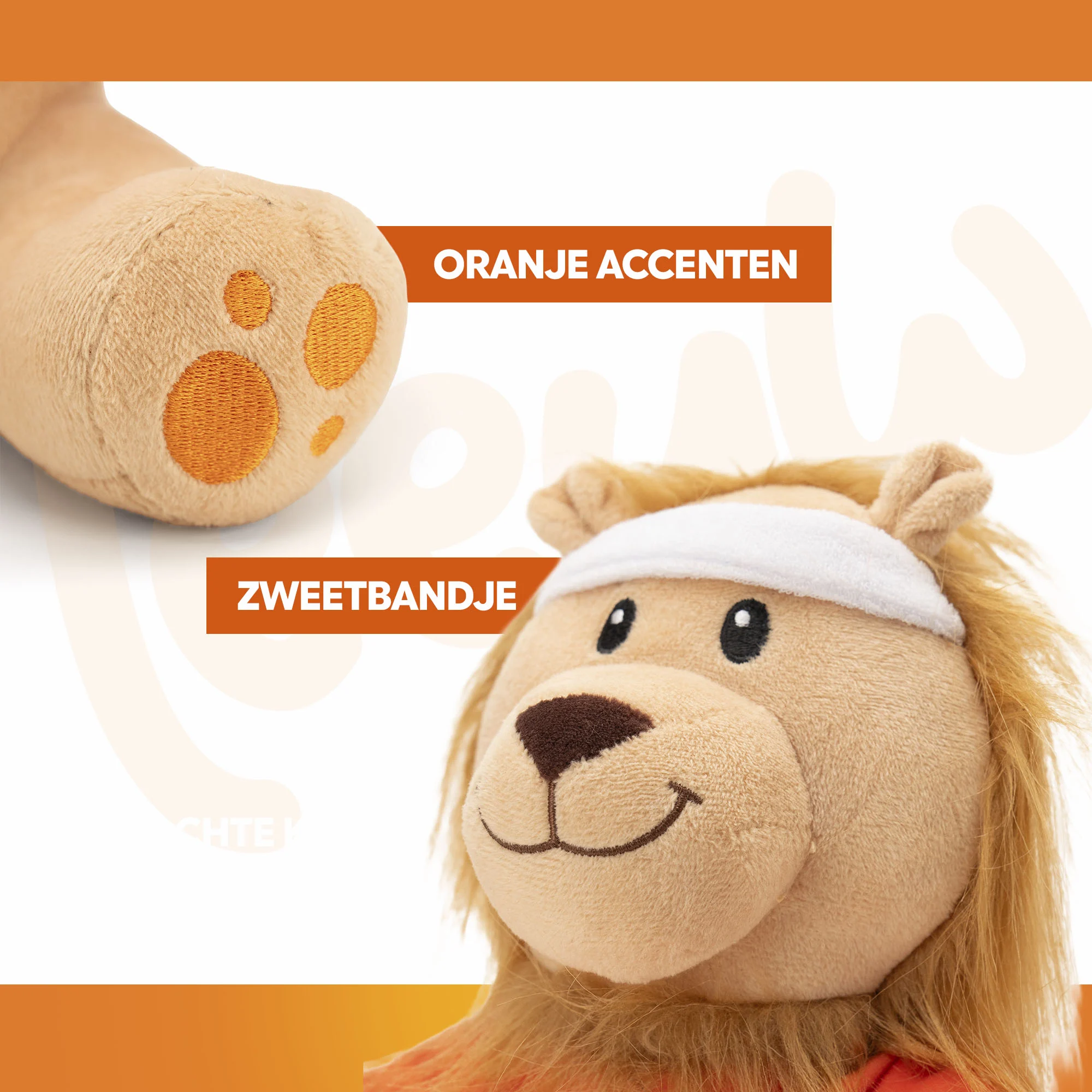 Peluche lion pour chien, orange, 28 cm – Holland Oranje Leeuw M – Image 3