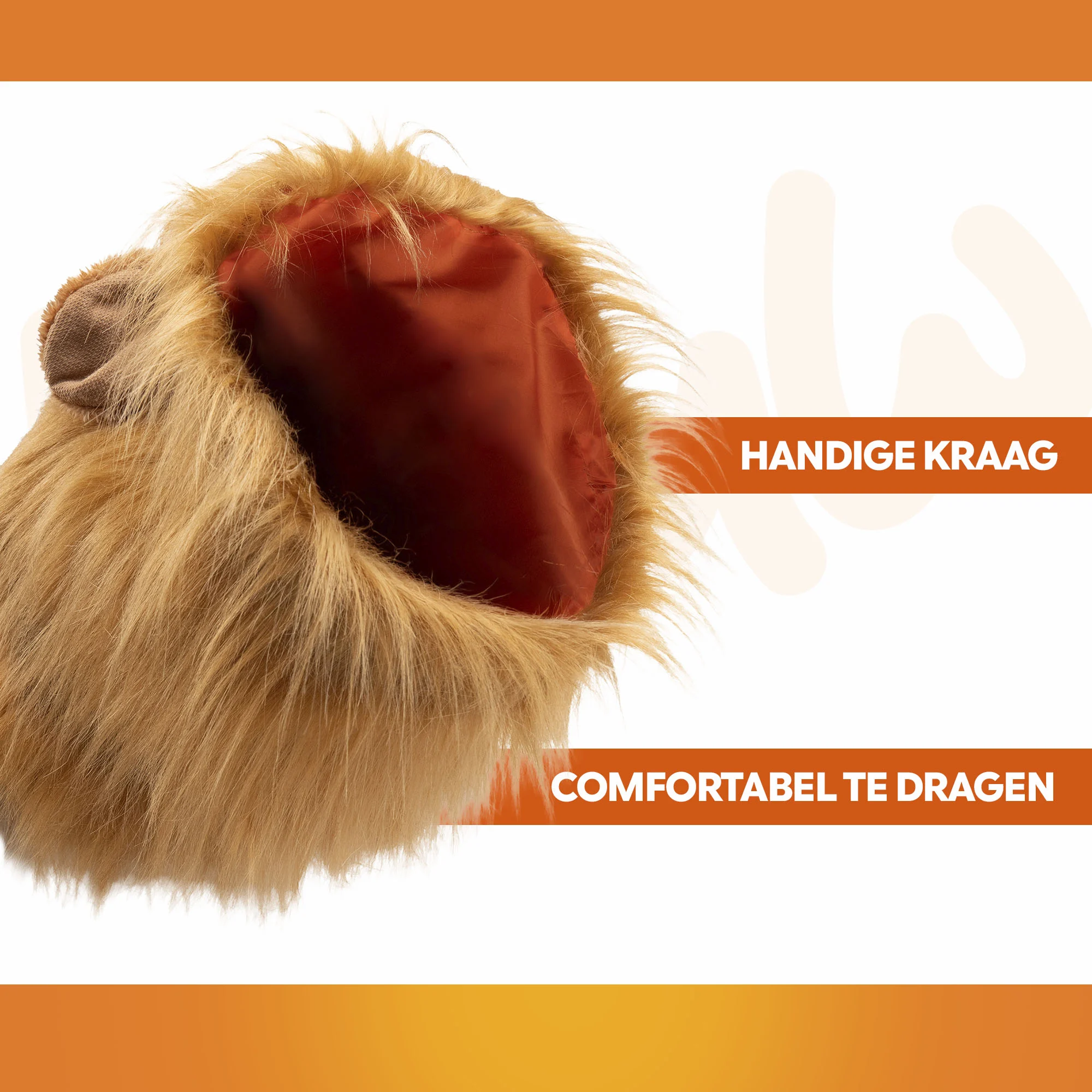 Coiffe de lion orange pour chien S – Coiffe de lion orange Holland – Image 3