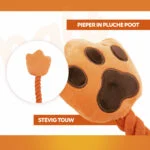 Jouet à tirer pour chien en forme de main, avec corde à tirer et couineur – Holland Oranje High Five – Image 3