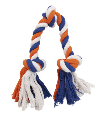 Corde pour chien en coton tressé avec nœuds – Corde à mâcher orange aux couleurs de la Hollande