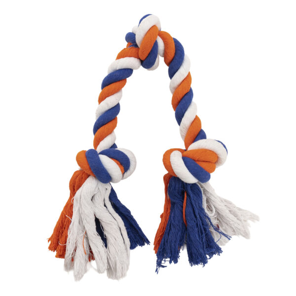 Corde pour chien en coton tressé avec nœuds – Corde à mâcher orange aux couleurs de la Hollande