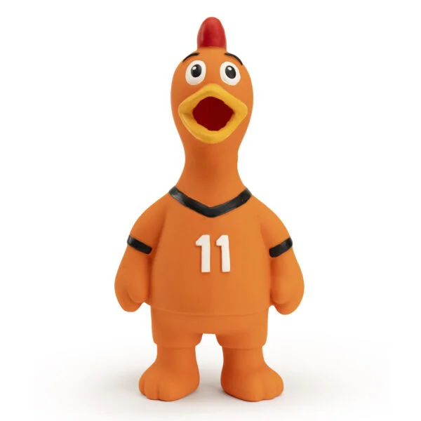 Jouet pour chien en forme de poulet en latex, orange – Holland WK Kip
