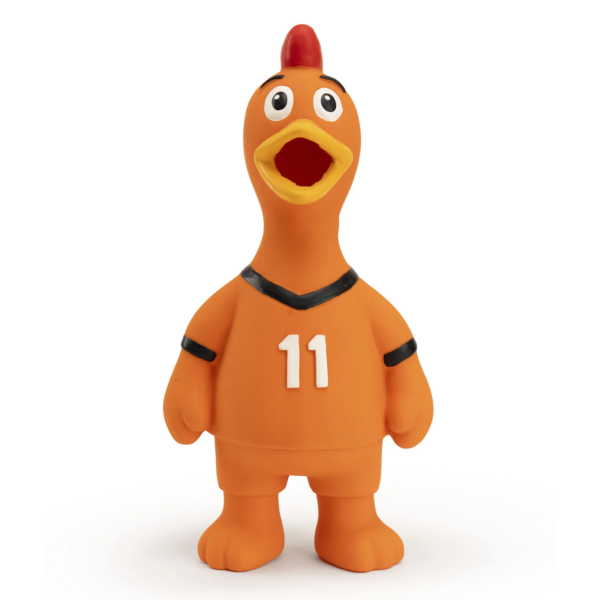 Jouet pour chien en forme de poulet en latex, orange – Holland WK Kip – Image 1