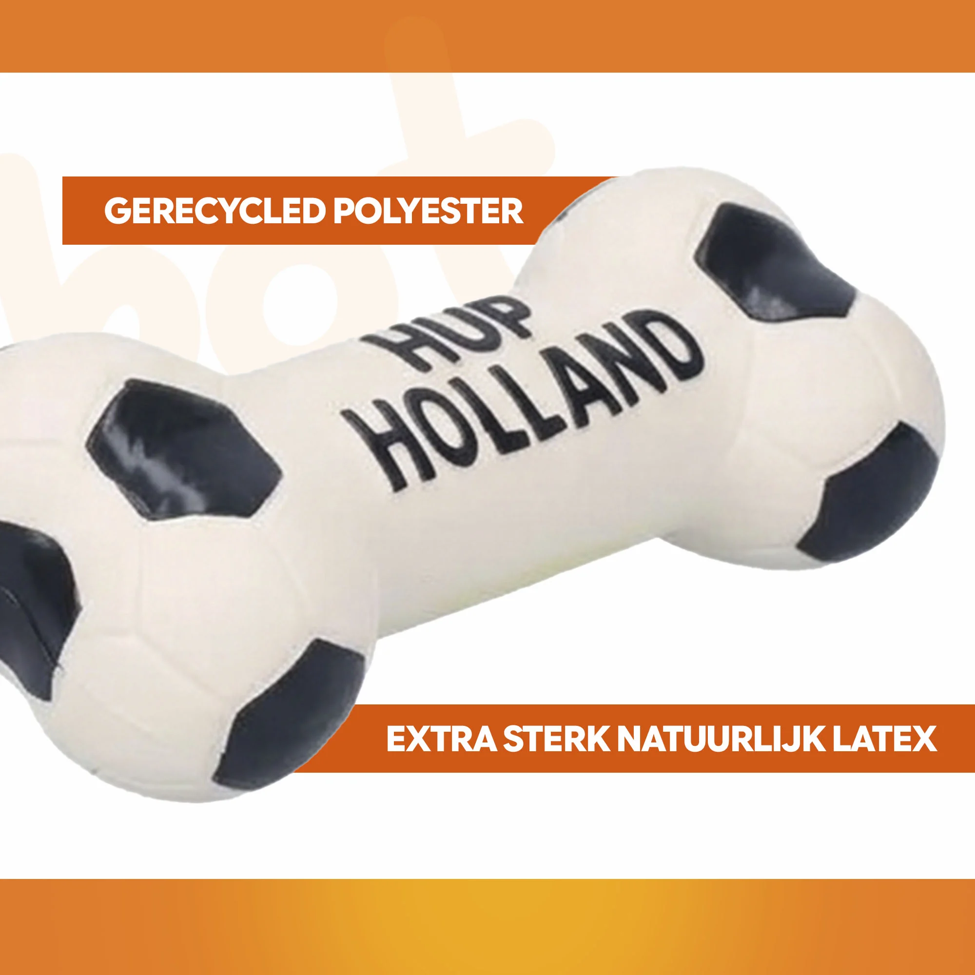 Jouet pour chien en latex en forme d’os, orange – Holland WK Bot – Image 3