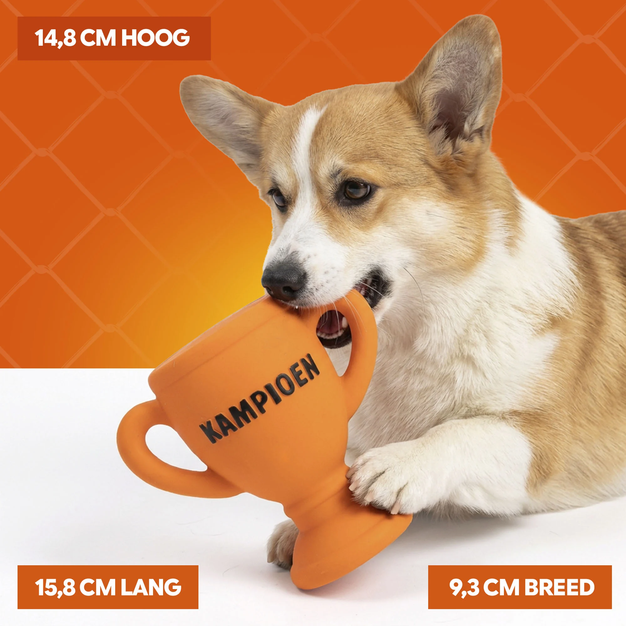 Jouet pour chien en latex en forme de gobelet, orange – Holland WK Beker – Image 4