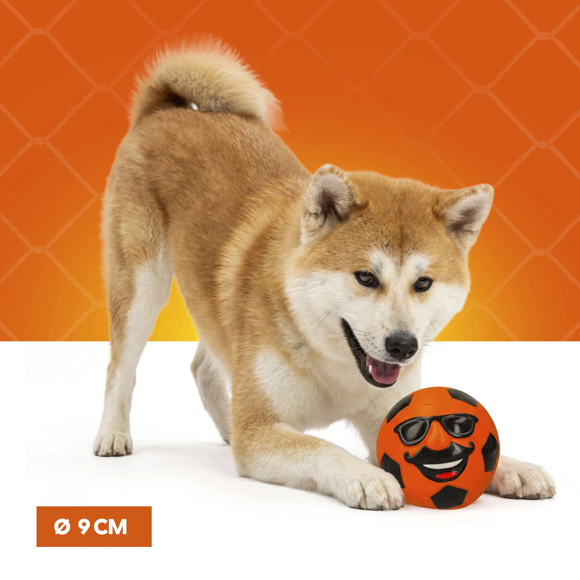 Jouet pour chien en latex avec couineur, orange, L – Holland Mr. Dutch – Image 4
