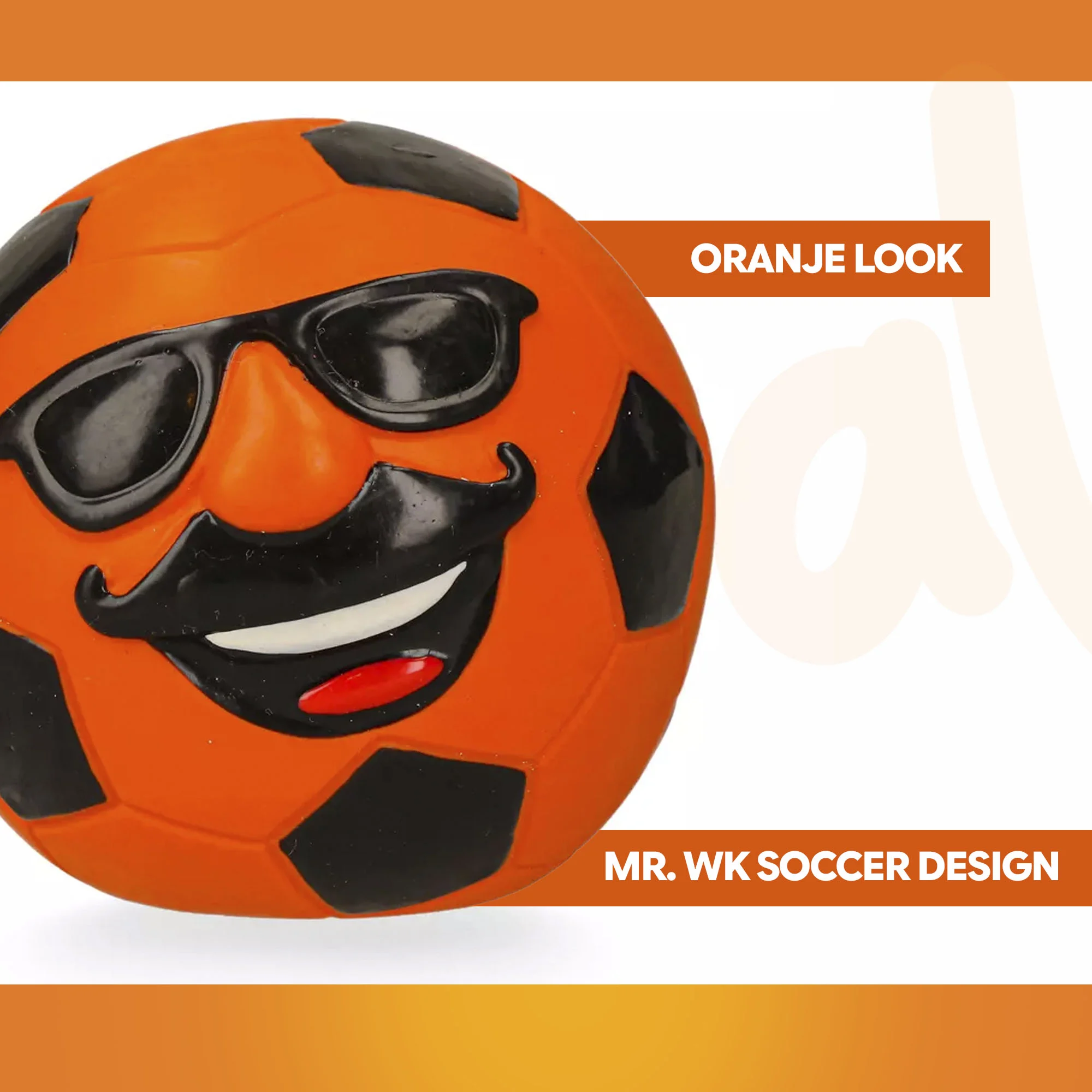Jouet pour chien en latex avec couineur orange M – Holland Mr. Dutch – Image 3