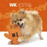 Jouet pour chien en forme de gant, en latex, orange – Holland WK Handschoen – Image 2