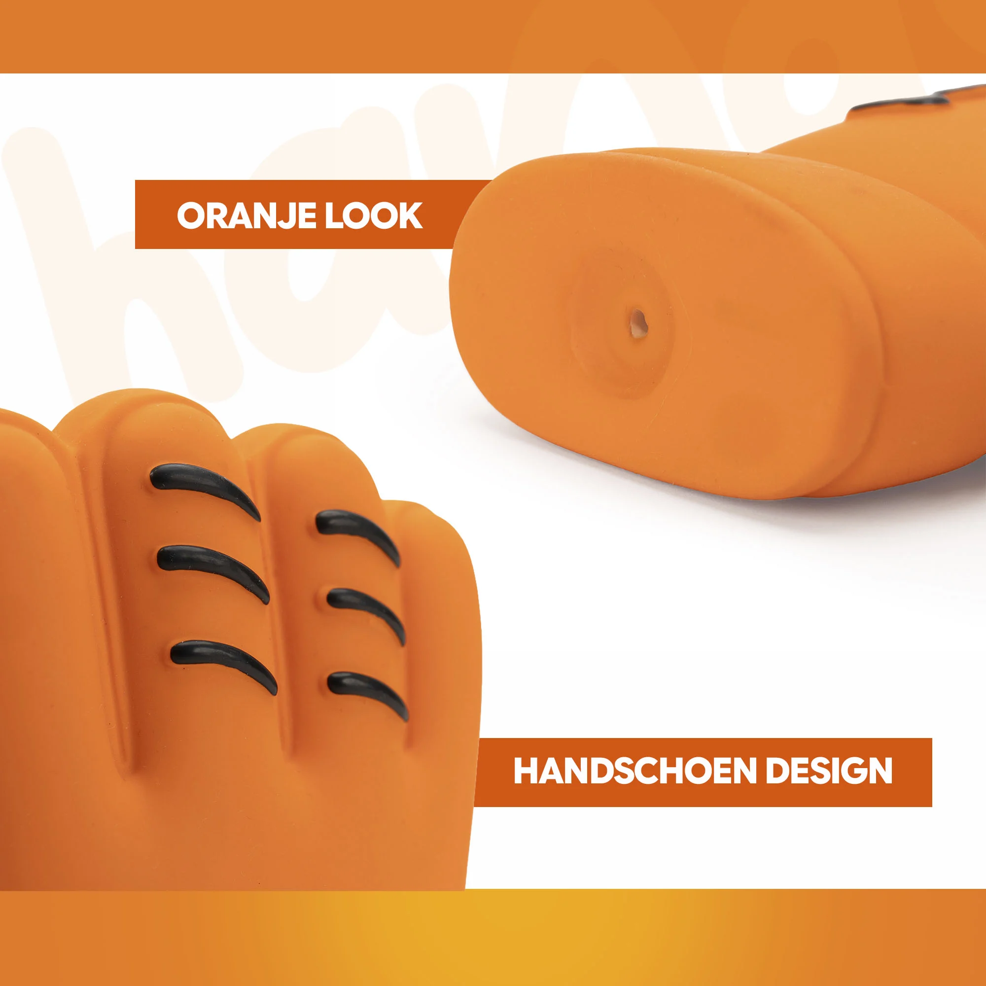 Jouet pour chien en forme de gant, en latex, orange – Holland WK Handschoen – Image 5