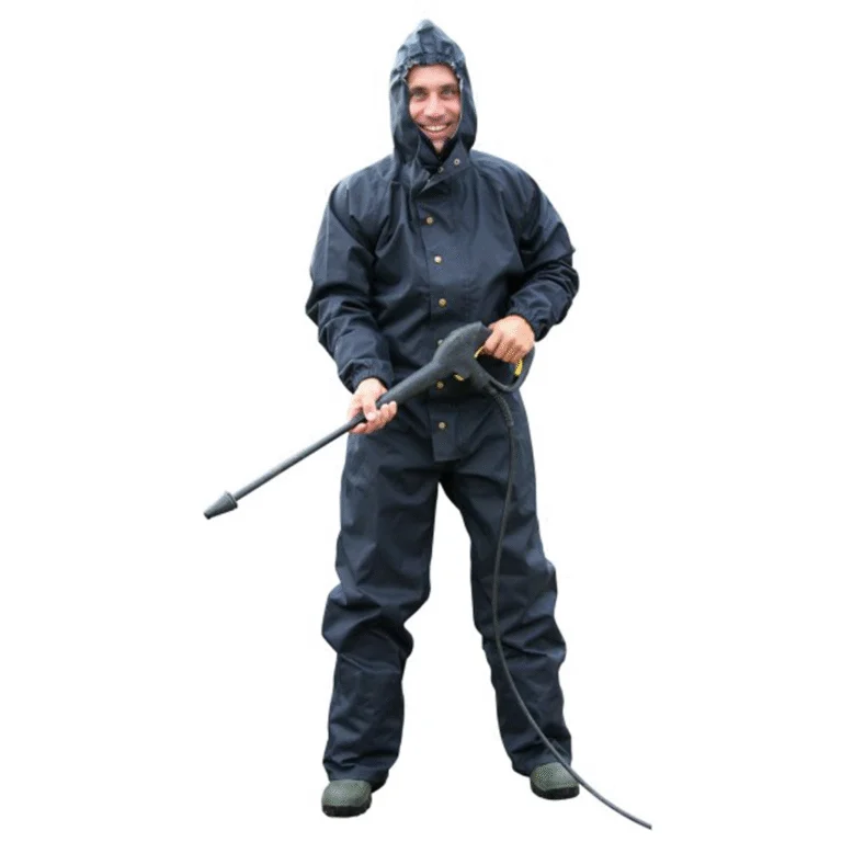 Combinaison de nettoyage imperméable avec capuche, taille M, bleu foncé – Kerbl