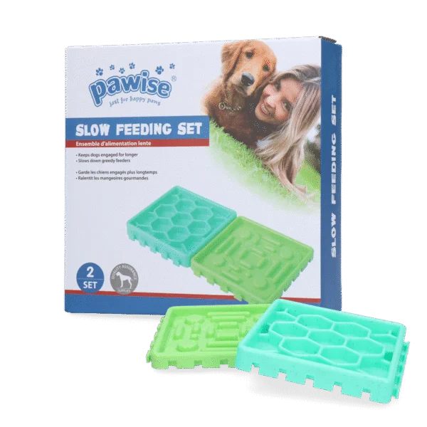 Ensemble de gamelles anti glouton avec ventouses – Pawise Slow Feeding Set