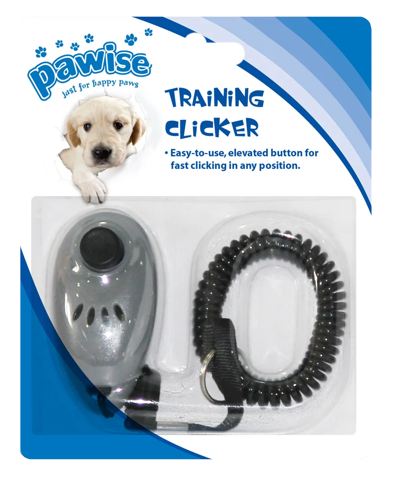 Clicker de dressage pour chien avec fixation au poignet ou à la ceinture – Pawise Training Clicker – Image 1