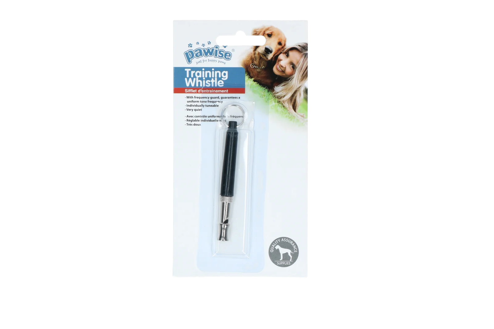 PAWI11426.png Sifflet pour chien au son doux, noir, 8 cm – Pawise Dog Training Whistle – Image 1