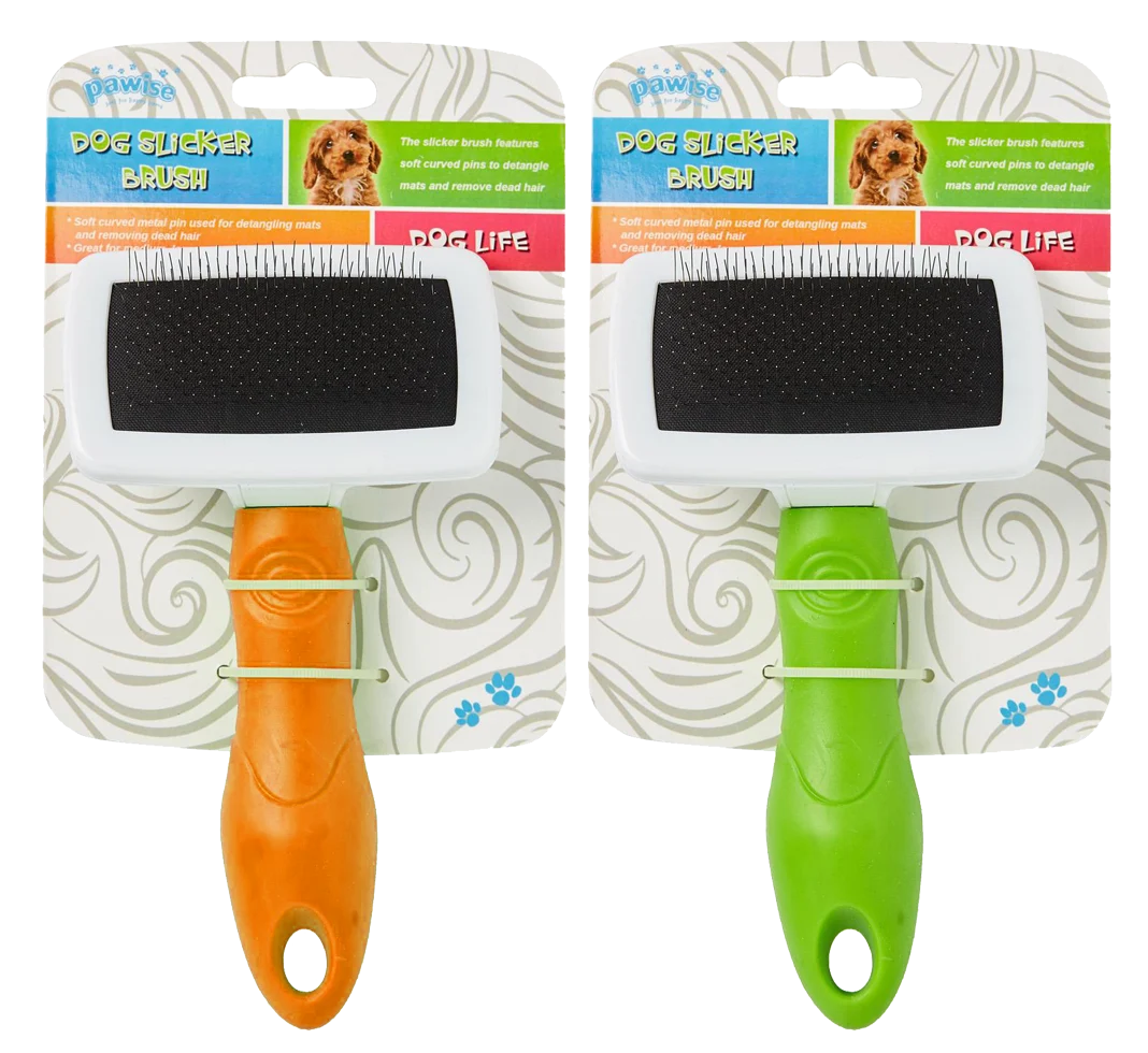 Brosse carde pour chien à picots souples, 11 cm – Pawise Dog Slicker Brush M – Image 1