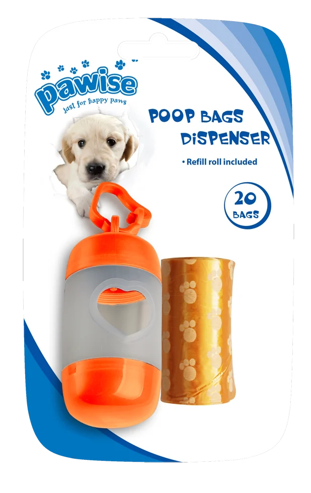Distributeur de sacs à déjections avec 2 rouleaux de 20 sacs, pour laisse ou pantalon – Pawise Poop Bag Dispenser – Image 3