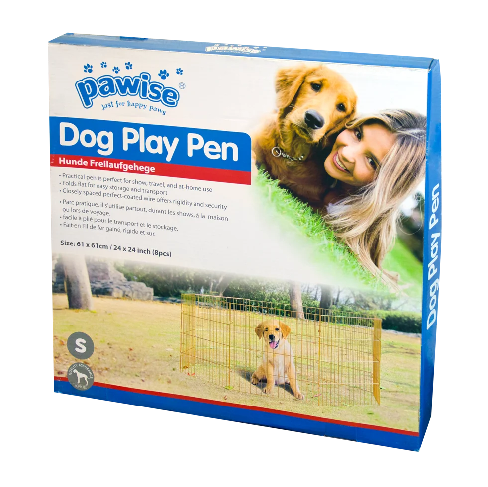 Parc pliable pour chien, 8 panneaux de 60 x 60 cm – Pawise Dog Play Pen S – Image 1