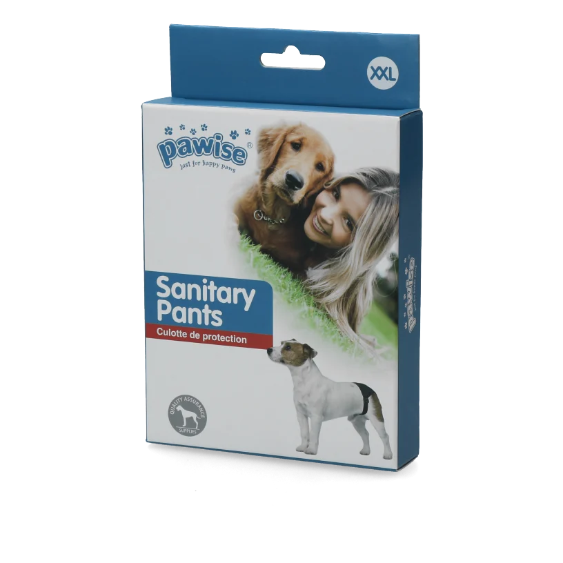 PAWI13035.png Culotte de chaleurs pour chien avec 1 serviette absorbante, tour de ventre de 60 à 70 cm – Pawise Sanitary Pants XXL – Image 1