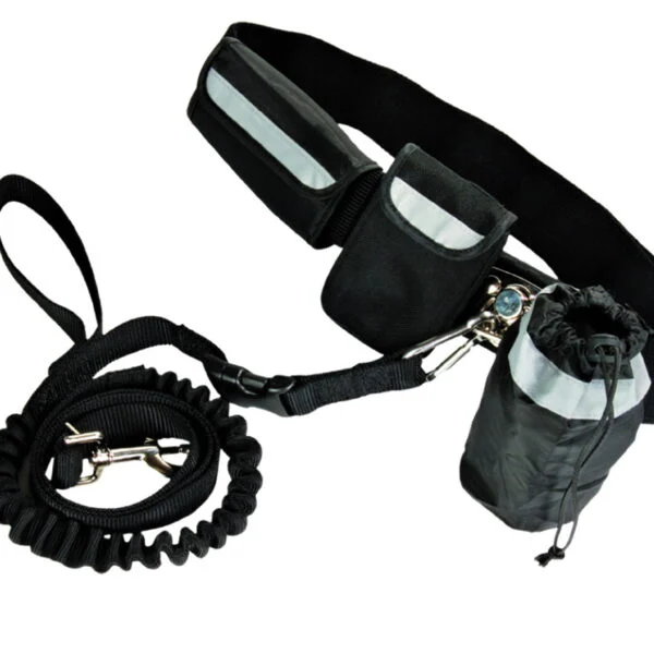 Laisse mains libres pour courir avec son chien, avec extrémité élastique pour ceinture – Pawise Hands Free Doggy Jogger Kit