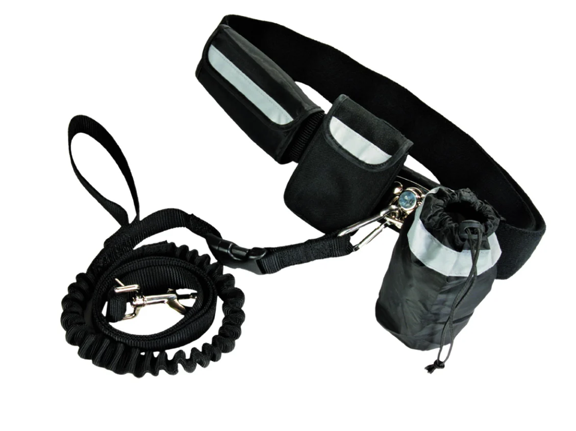 Laisse mains libres pour courir avec son chien, avec extrémité élastique pour ceinture – Pawise Hands Free Doggy Jogger Kit – Image 1