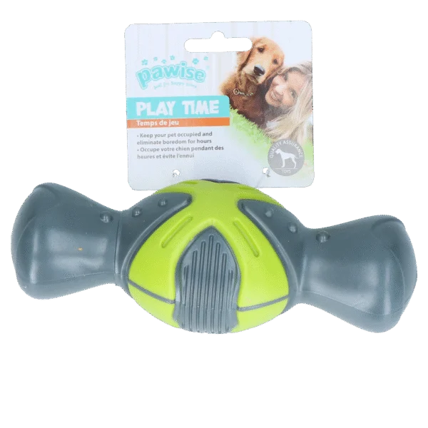 Jouet couineur pour chien en forme d’os avec reliefs, 19 cm – Pawise Play Time Squeaky Bone