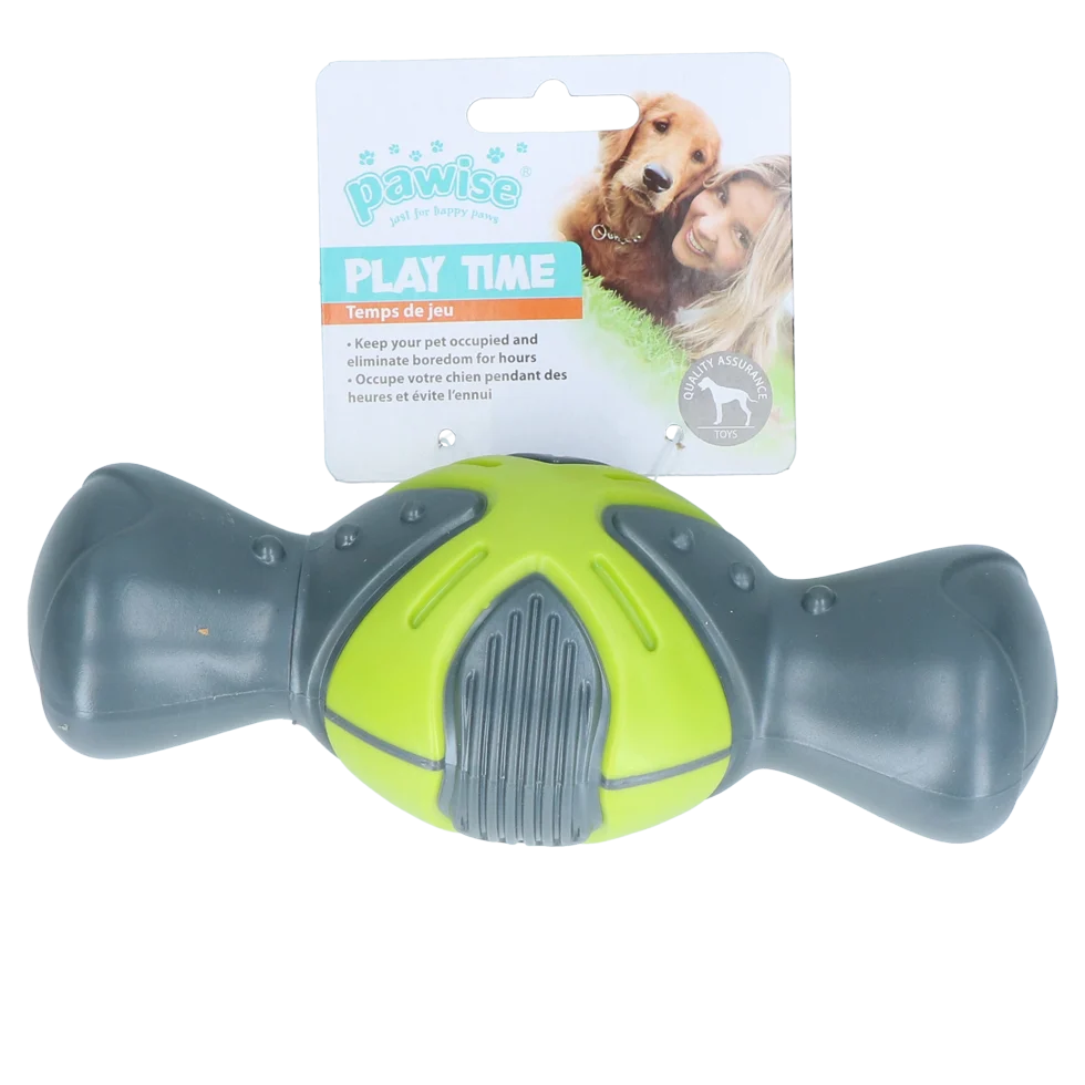 Jouet couineur pour chien en forme d’os avec reliefs, 19 cm – Pawise Play Time Squeaky Bone – Image 1