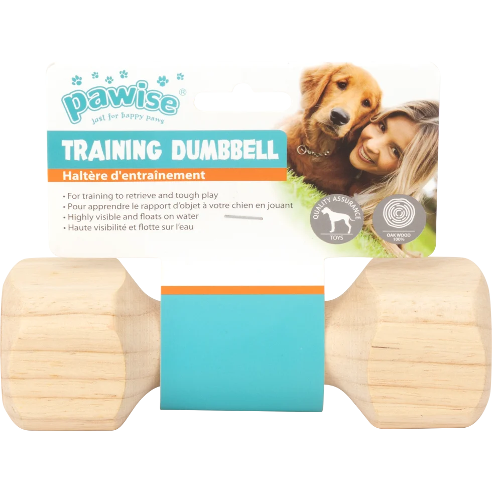 Apportable en bois de chêne, 17 cm – Pawise Wooden retrieving dumbbell S – Image 1