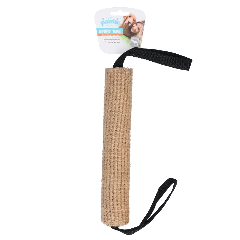 Boudin à rapporter en jute avec boucles, 25 cm – Pawise Jute Biting Roll – Image 1