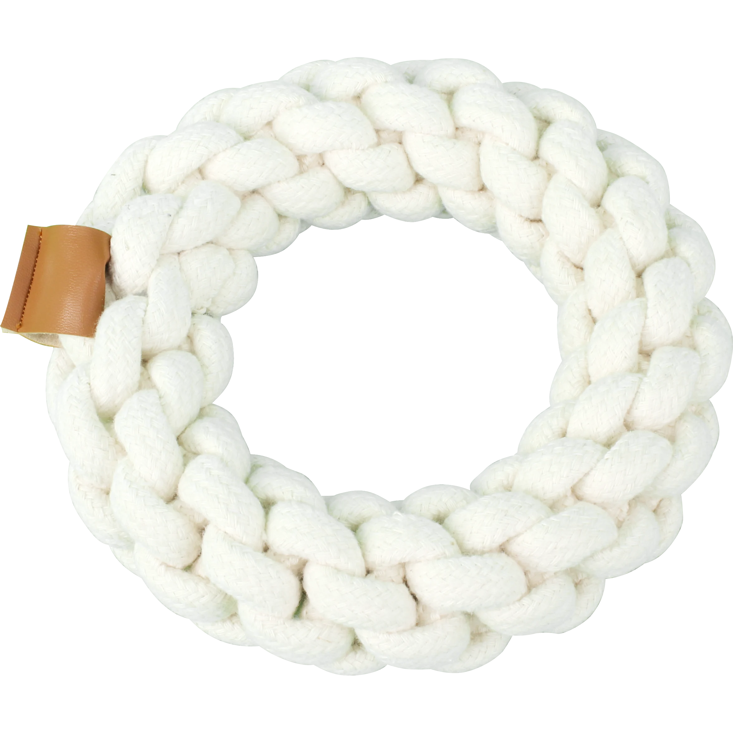 PAWI14858.png Anneau en corde de coton pour chien, beige – Pawise Premium Cotton Toy Ring – Image 1