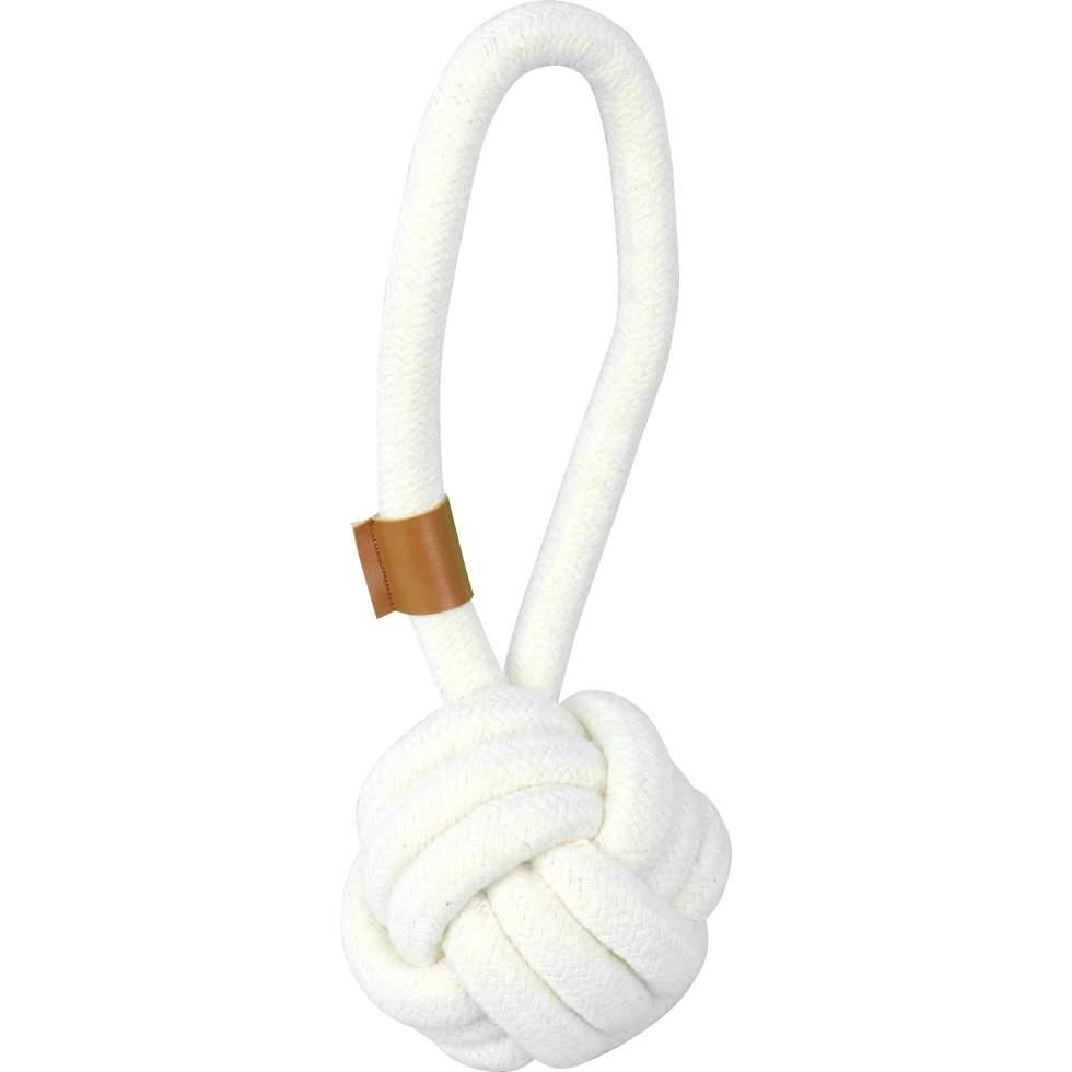 PAWI14860.png Balle pour chien en corde de coton avec poignée, 24 cm x Ø 9 cm – Pawise Premium cotton toy Ball with Handle – Image 1