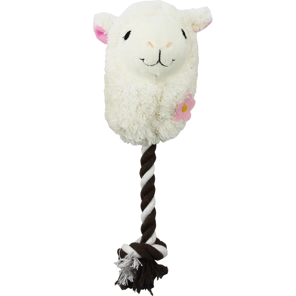 Peluche pour chien en forme d’alpaga avec corde et couineur, assortiment – Pawise Alpaca Doll With Rope – Image 3