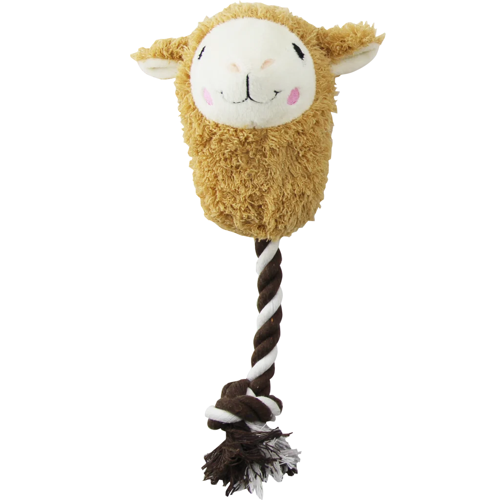 Peluche pour chien en forme d’alpaga avec corde et couineur, assortiment – Pawise Alpaca Doll With Rope – Image 2
